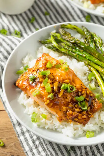 Honey Garlic Salmon Bowls
