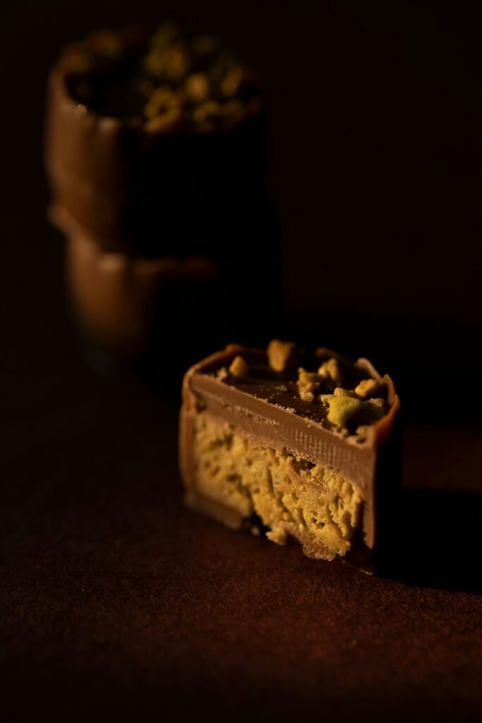 Dubai chocolate bar filled with pistachio kunafa