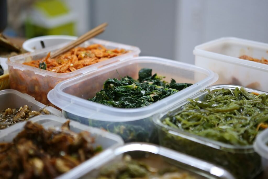 Leftovers stored in clear food containers